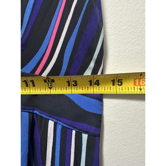 Anne Klein Women’s Size 8 Multicolor Stripe V-Neck A-Line Dress 3/4 Sleeve - Picture 4 of 6